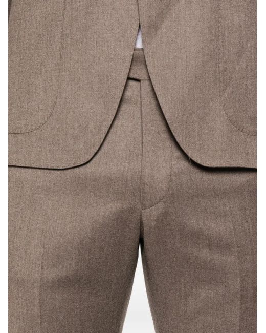 Tagliatore Brown Single-Breasted Tailored-Trousers Suit for men