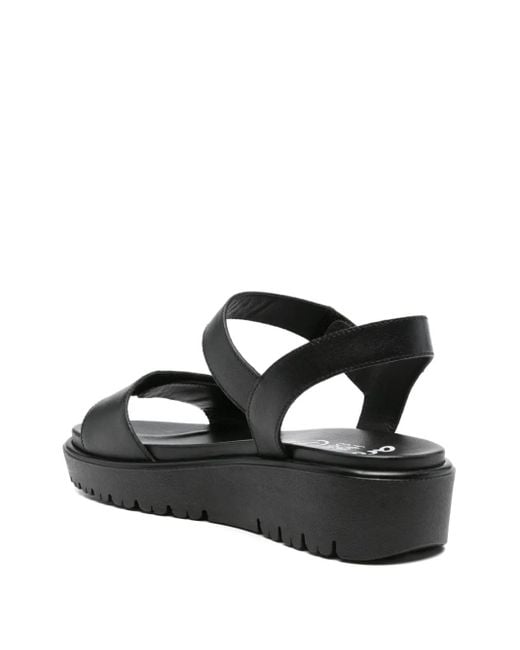 Ara Black 45Mm Adjustable-Strap Platform Sandals