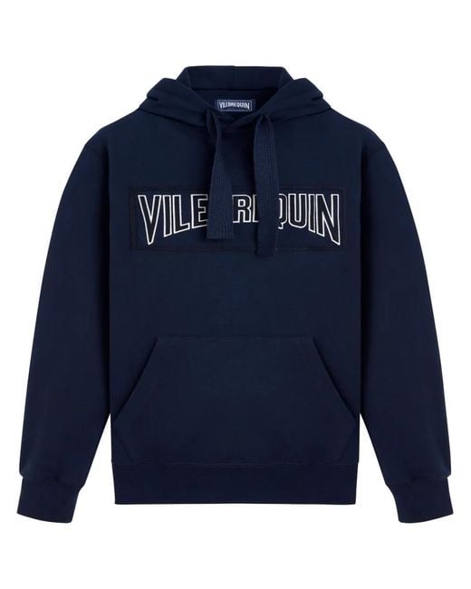 Vilebrequin Blue Logo-Appliquéd Cotton Hoodie for men