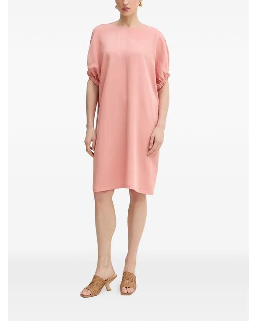 Trussardi Pink Elasticated-Cuff Tunic Mini Dress