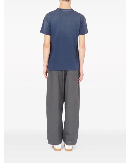 Maison Margiela Blue Reverse Logo Cotton T-Shirt