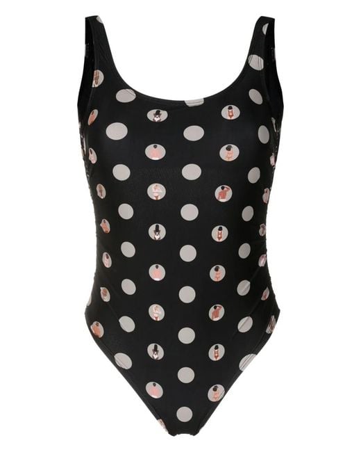 Amir Slama Black Graphic-Print One-Piece Swimsuit