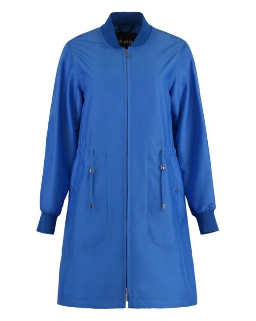 Moorer Blue Amarilli Drawstring-Waist Coat