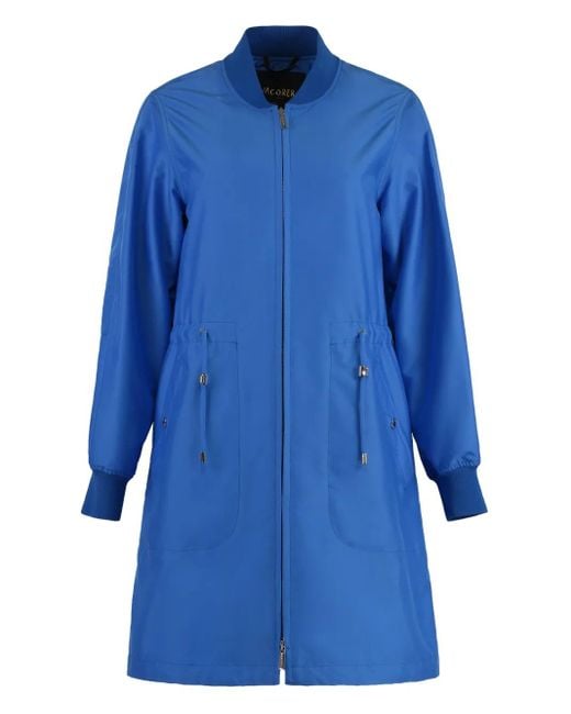 Moorer Blue Amarilli Drawstring-Waist Coat