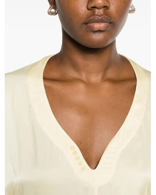 Zadig & Voltaire Natural Tonastir Satin-Finish Blouse