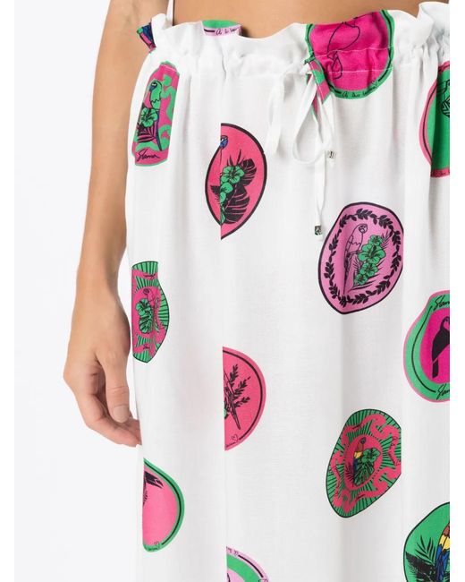 Amir Slama White Graphic-Print Maxi Skirt