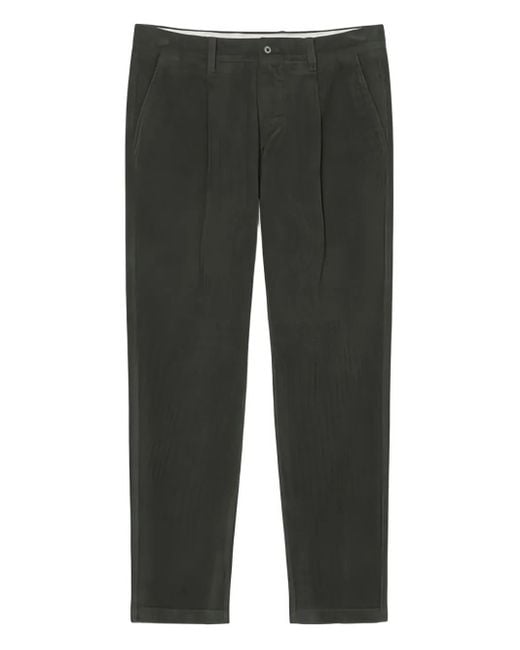 Marc O' Polo Gray Pleated Corduroy Trousers for men
