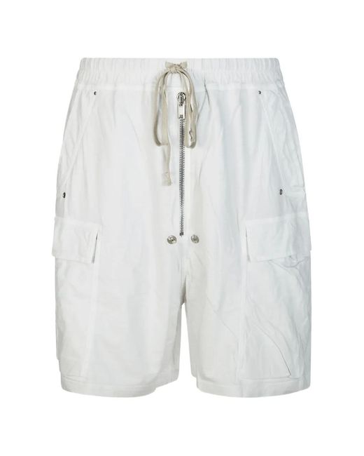 Rick Owens Blue Bela Cargo Shorts for men