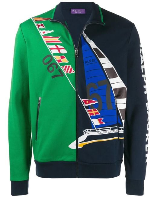 メンズ Ralph Lauren プリント ジップアップ ジャケット Green