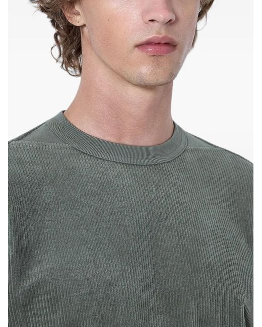 Stone Island Gray 156100030 Corduroy Logo-Patch Sweatshirt for men