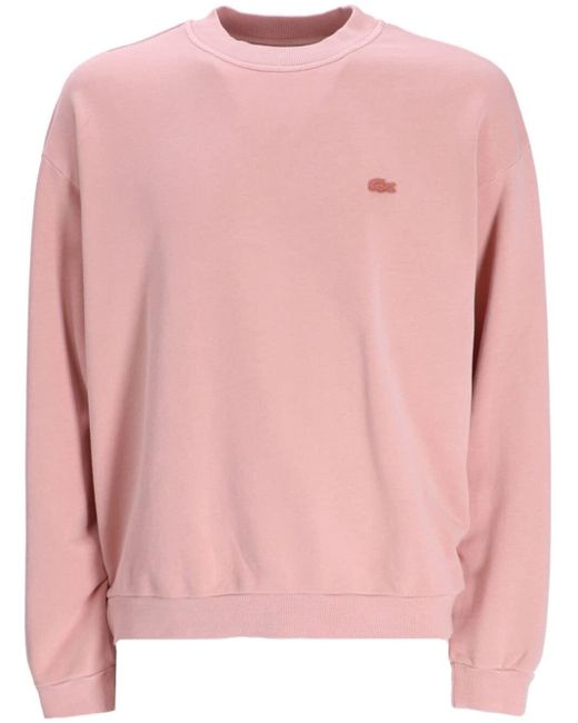 Lacoste Pink Logo-appliqué Organic Cotton Sweatshirt for men