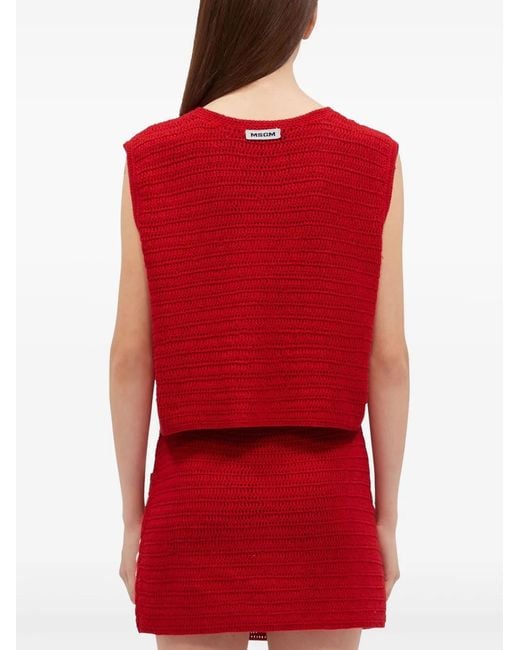 MSGM Gehaakte Top in het Red
