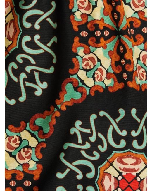 LaDoubleJ Black Granita Ruffled Printed Top