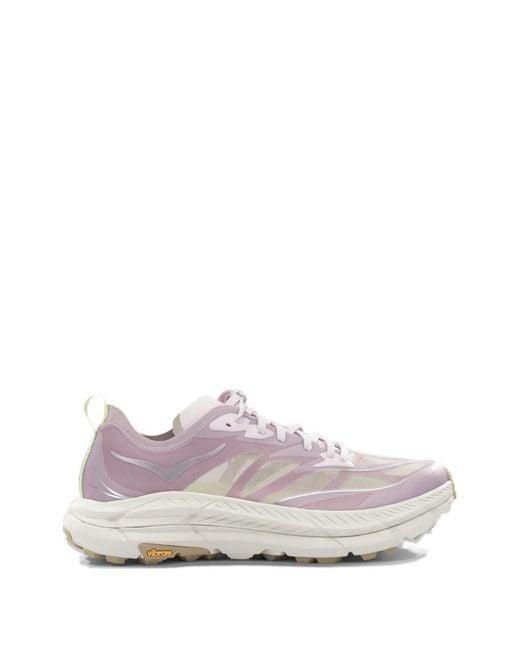 Hoka One One White Baskets Mafate Speed 4 Lite À Empiècements