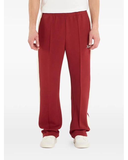 Karlkani Red Side-Stripe Track Pants for men