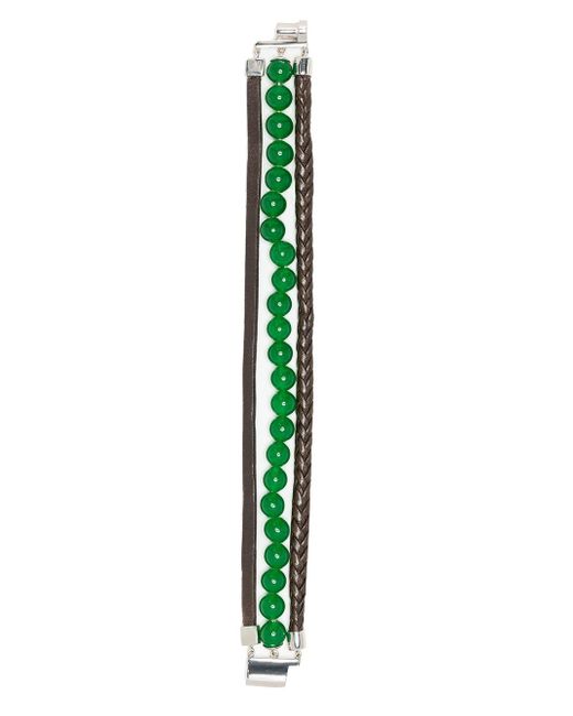 Amir Slama X Julio Okubo Armband mit Perlen in Green für Herren
