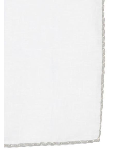 Eleventy White Square-Shape Handkerchief for men
