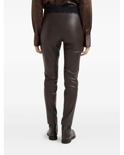 Brunello Cucinelli Leren Legging in het Gray