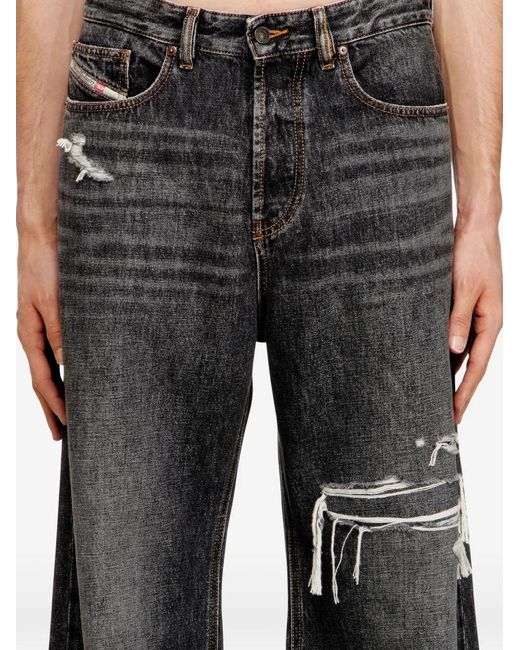 DIESEL Gray Distressed-Effect Jeans for men