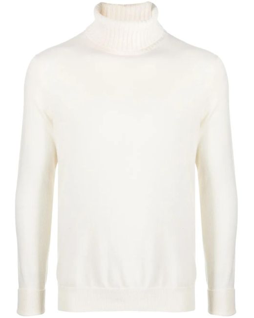 Ballantyne White Roll-Neck Cashmere Jumper for men