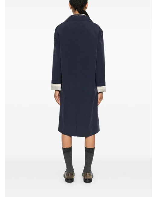 Miu Miu Blue Cotton Single-Breasted Coat