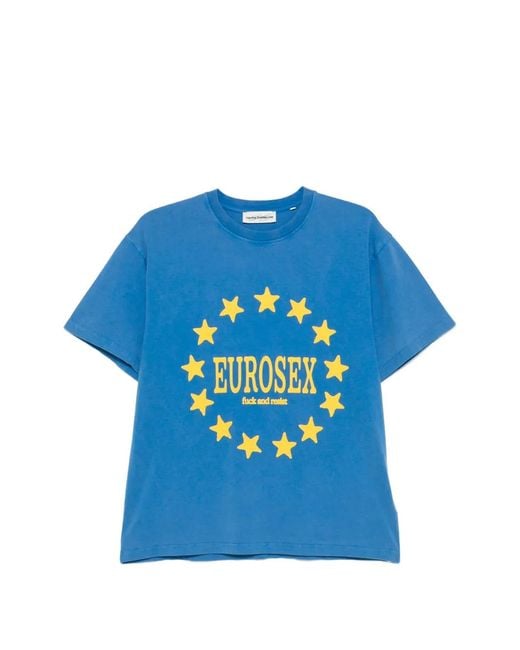 Carne Bollente Blue Star-Print T-Shirt for men