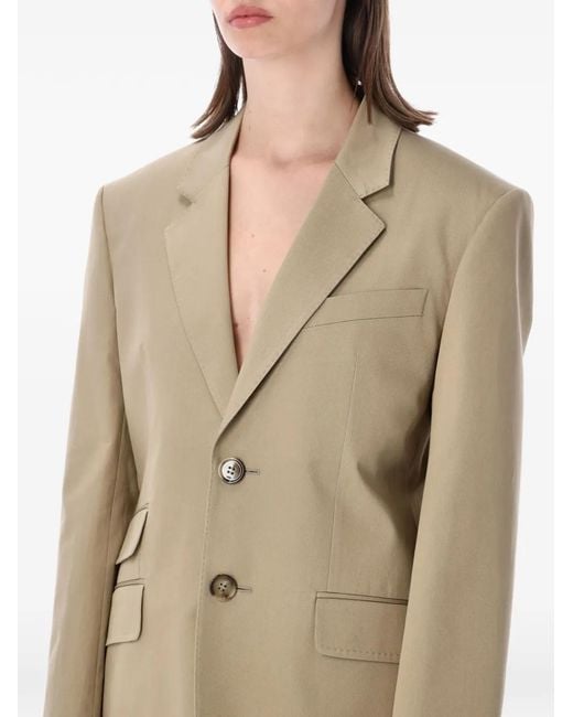 AMI Natural Single-Breasted Notched-Lapels Blazer