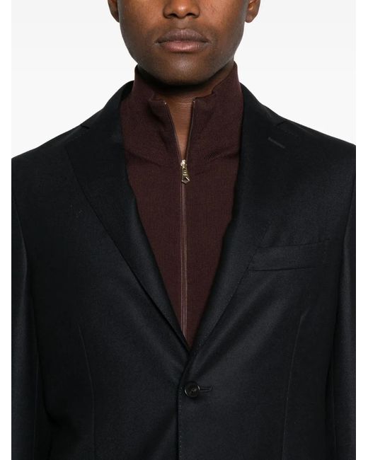 Incotex Black Buttoned Jacket for men