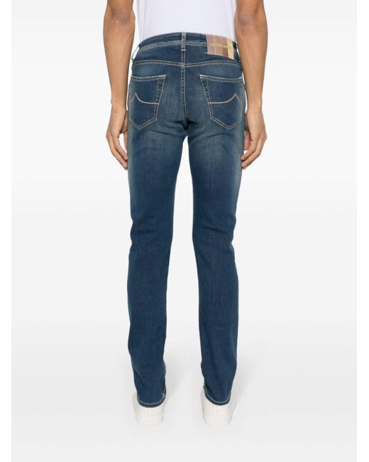 Jacob Cohen Nick Mid Waist Skinny Jeans in het Blue voor heren
