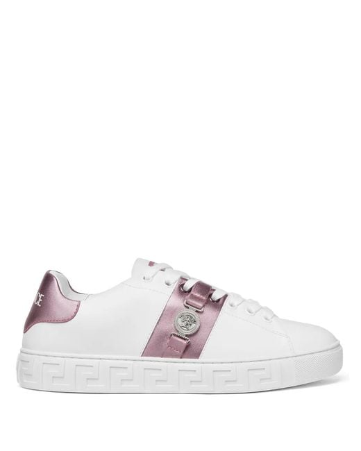 Versace White Greca Embellished Sneakers