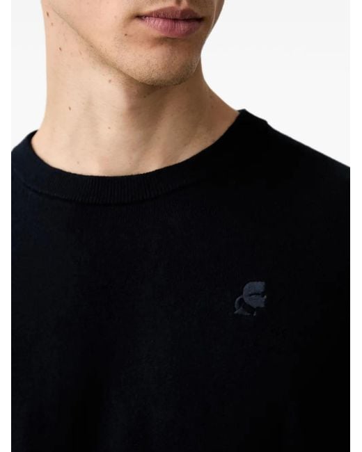 Karl Lagerfeld Black Logo-Patch Sweater for men