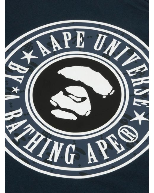Aape By A Bathing Ape Blue Graphic-Print T-Shirt for men