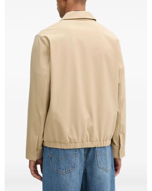 Karl Lagerfeld Natural Zip-Up Elasticated-Hem Jacket for men