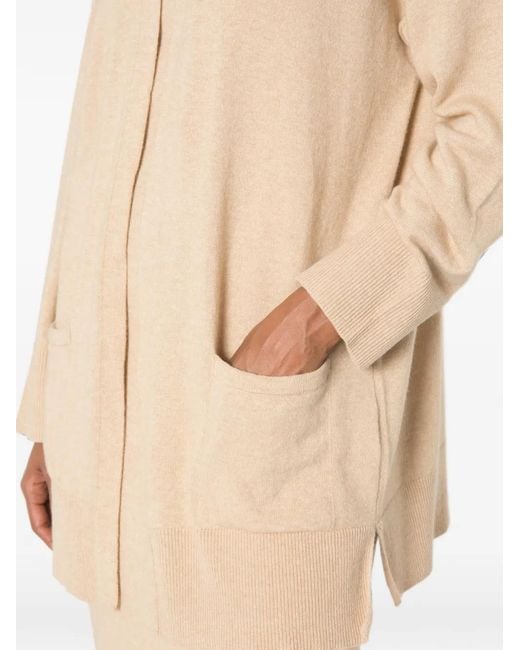 SERGIO MORETTI FIRENZE Natural Open-Front Patch-Pocket Cardigan