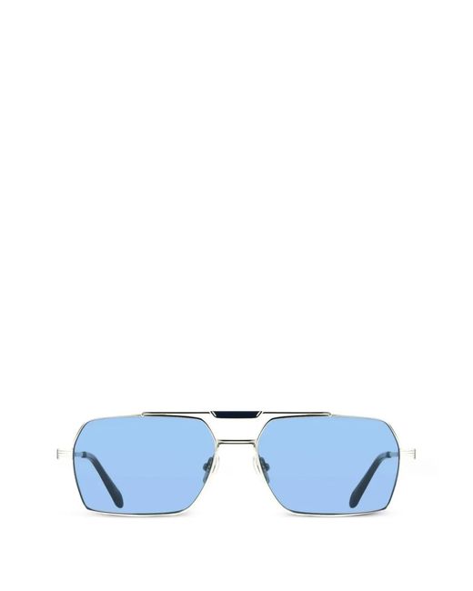 Ferragamo Eyewear Blue Geometric-Frame Sunglasses for men