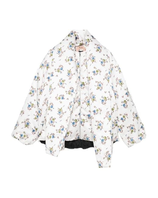 Chaqueta con estampado floral N°21 de color White