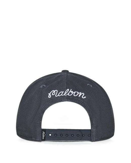 Malbon Golf Blue Benchmark Logo-Patch Cotton Cap for men