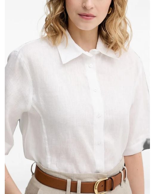Sisley White Short-Sleeve Shirt