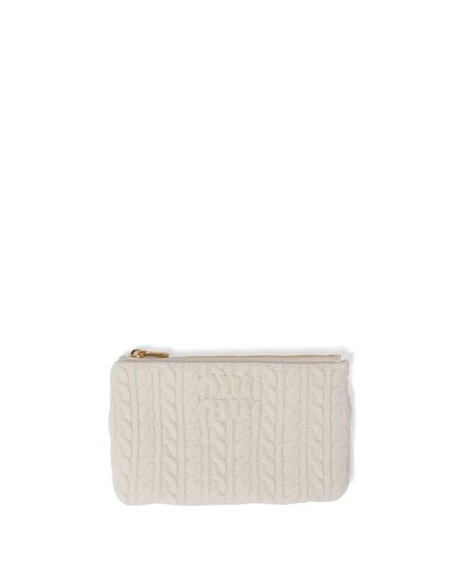 Miu Miu White Duchesse Cashmere Sleep Mask