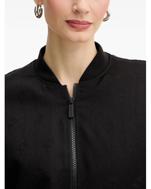 ARMANI EXCHANGE Black Ruffled Bomber Jacket