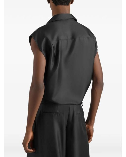 Dolce & Gabbana Black Silk Twill Shirt for men