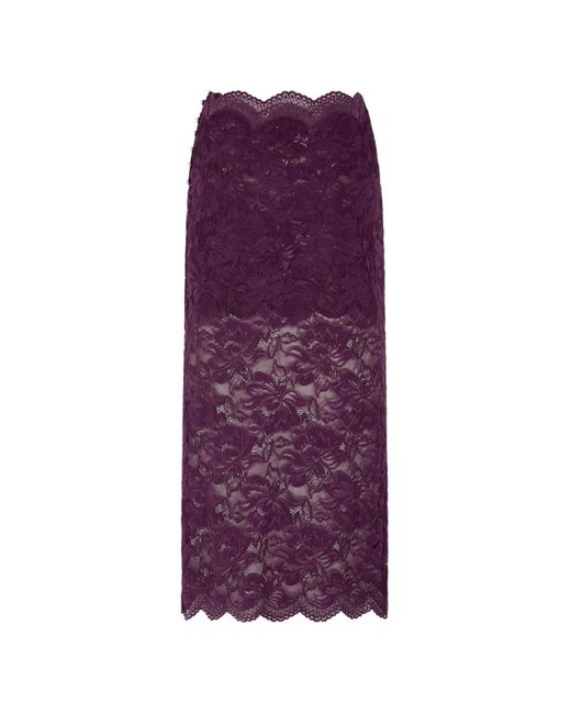 Rabanne Purple Jupe Mi-Longue À Design Superposé