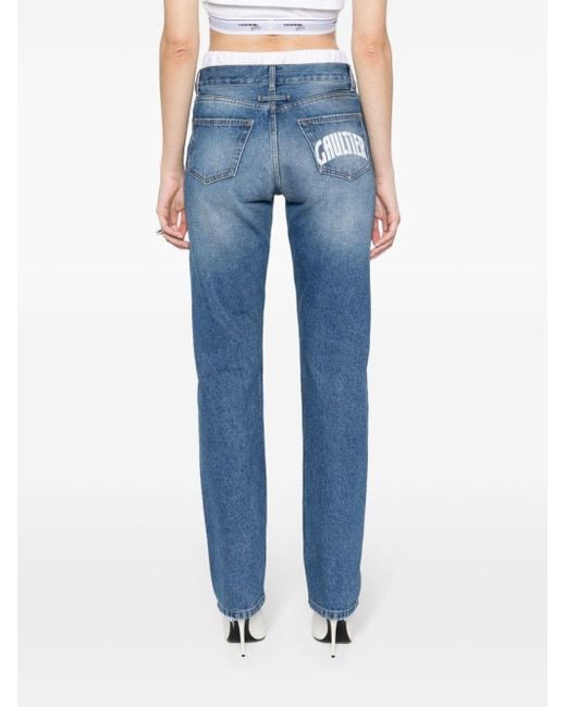 Jean Paul Gaultier Jeans Met Toelopende Pijpen in het Blue