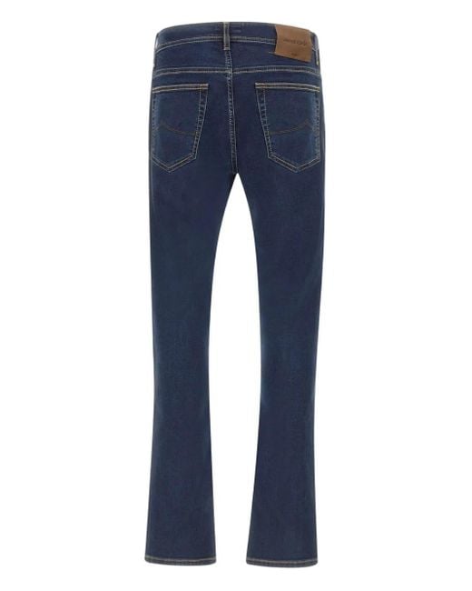 Jacob Cohen Blue Logo-Patch Jeans for men
