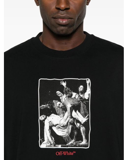 Off-White c/o Virgil Abloh Black Graphic-Print T-Shirt for men