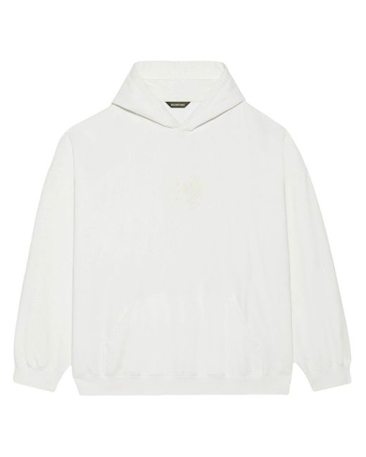 Balenciaga Hoodie Met Reflecterend Logo in het White
