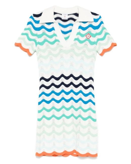 Casablanca クロシェ ミニドレス Blue