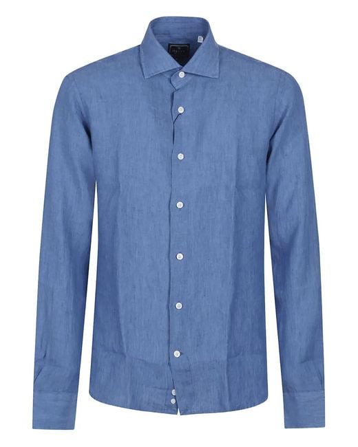 Camisa De Lino Con Botones Orian de hombre de color Blue