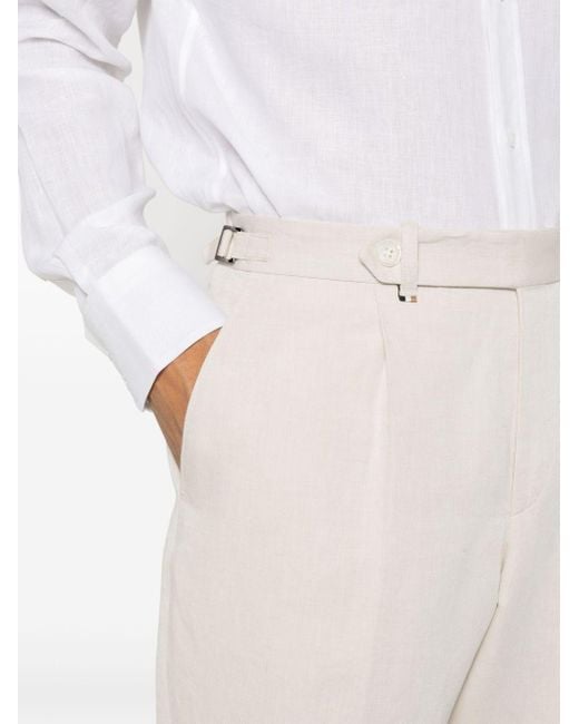 Boss Natural Slim-cut Tailored Trousers for men