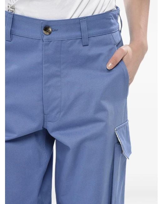 Marni Blue Ankle-Drawstring Cargo Pants